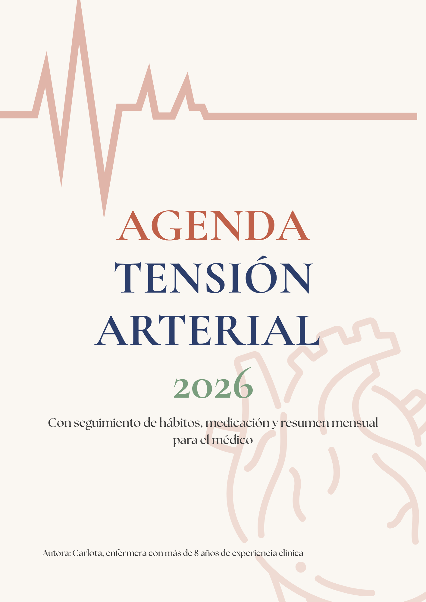 Portada Agenda Tensión Arterial 2026: Tu Diario de Control